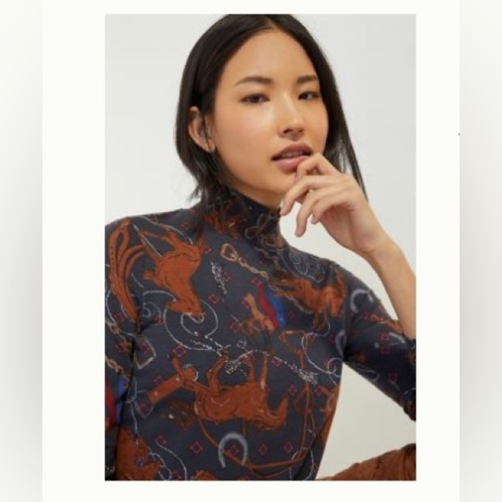 Anthropologie Maeve Mock Neck Top 1X